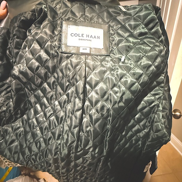 Green Faux Leather Jacket - Cole Haan - NWOT - Picture 7 of 7